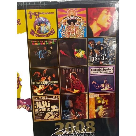 Authentic Discography Jimi Hendrix Wall Calendar 2008 New Sealed Memorabilia - Picture 5 of 6